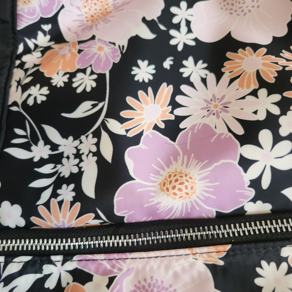 Madden Girl Black and Pink Floral Travel Bag - Picture 5 of 8